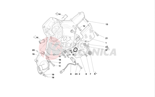 Water pump-altr-side crnkcse cover 2