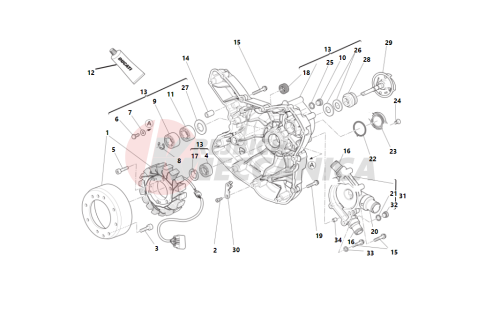 Water pump-altr-side crnkcse cover
