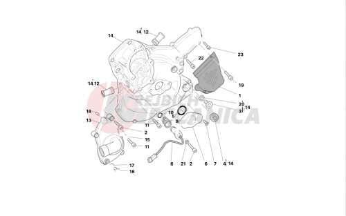 Water pump-altr-side crnkcse cover 2