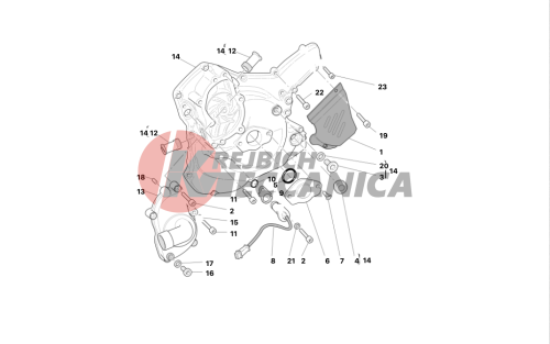 Water pump-altr-side crnkcse cover 2