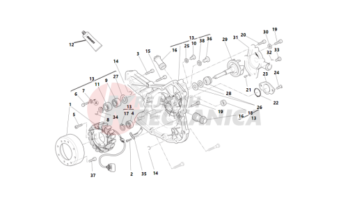 Water pump-altr-side crnkcse cover