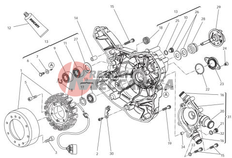 Water pump-altr-side crnkcse cover