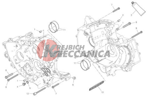 HALF-CRANKCASES PAIR