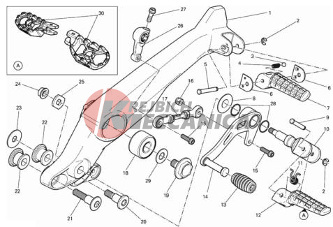 FOOTRESTS, LEFT