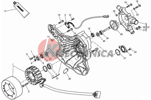WATER PUMP-ALTR-SIDE CRNKCSE COVER