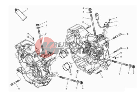HALF-CRANKCASES PAIR