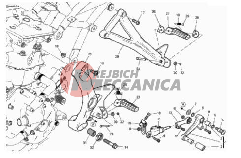 FOOTRESTS, LEFT