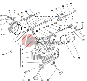 Vertical cylinder head