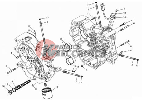 HALF-CRANKCASES PAIR