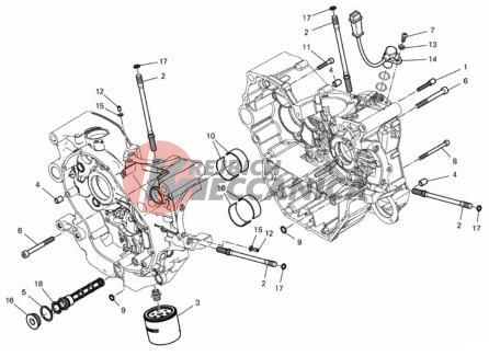 HALF-CRANKCASES PAIR