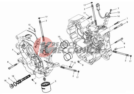 HALF-CRANKCASES PAIR